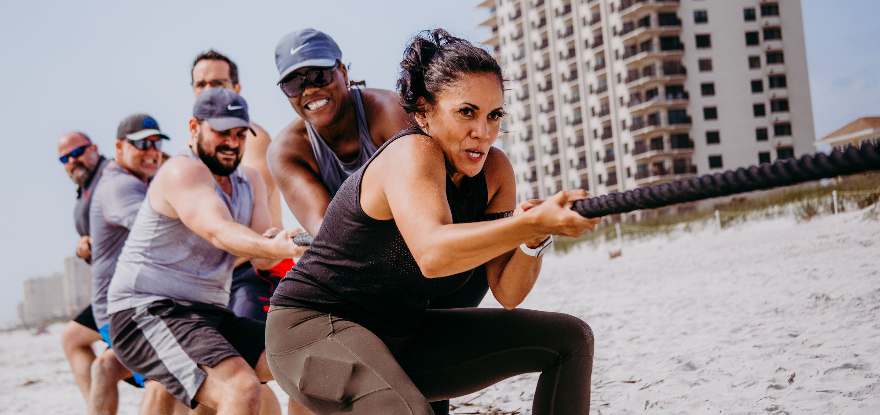 THE WORKOUT WAS INTENSE.  THE TUG-OF WAR WAS EPIC.