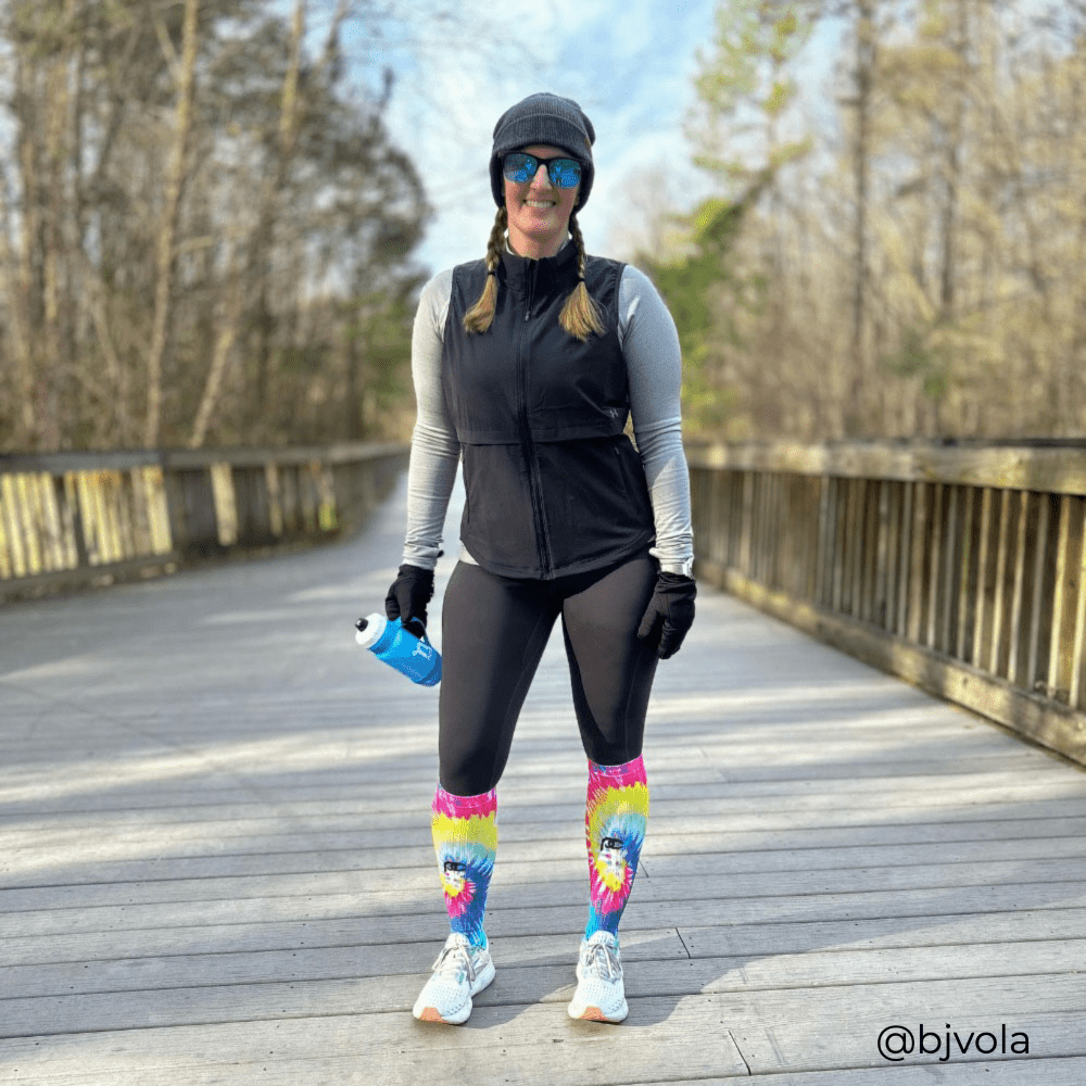 Pro Compression Marathon Socks, Rainbow Tie Dye