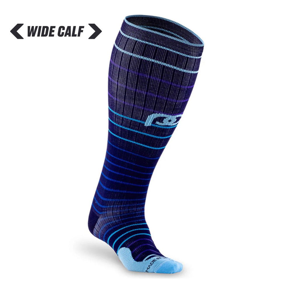 Pro Compression Marathon Socks, Navy Blue Lines