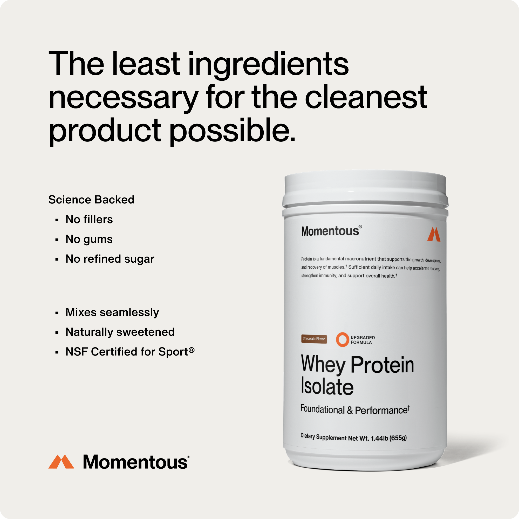 Momentous Grass-Fed Whey Protein Isolate Powder